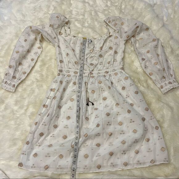 Joie mianda white and gold peasant mini dress - Picture 3 of 12